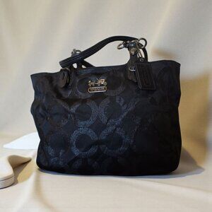 Coach Mia Tote Op Art Lurex Black Shoulder Bag 15746 Purse Y2K Vintage